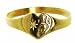 9ct Yellow Gold Ladies Diamond Set Heart Signet Ring