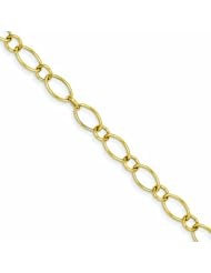 14K Gold Oval & Circles Design Bracelet 7.25 Inches