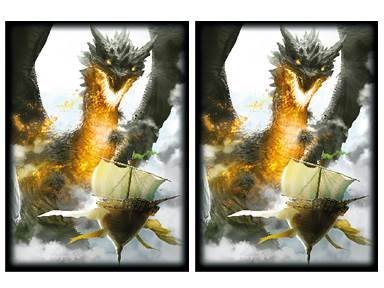 100 Ambush Dragon Deck Protectors Max Protection Shuffle Tech Art Sleeves 2-Packs - Standard Magic the Gathering Size Blue Red