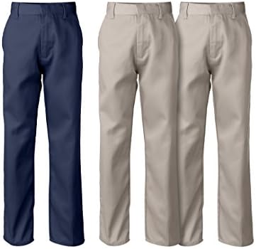 Genuine School Uniforms Boy's Pant, Assorted, 5, Pack of (Khaki-2, Navy-1)