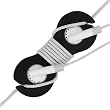 eForCity Premium Deluxe Headset Smart Wrap w/ Ear Bud Slot, Black Made w/ Dust Repelling Silicone