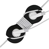 EFORCITY Supérieur Deluxe Headset/Ecouteur Wrap/lanière élégante + Ear Bud Slot + anti-poussière Silicone, noir