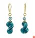 Earrings - E229 - Murano Style Glass - Twist ~ Teal