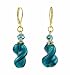 Earrings - E229 - Murano Style Glass - Twist ~ Teal