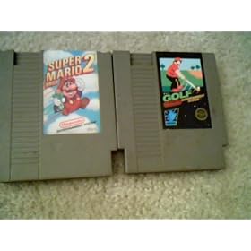 Nes Nintendo 2 game Combo Pack:Super Mario Bros. 2, and Nintendo Golf Video games Cartridges (8-Bit NES Version)