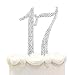 Hatcher lee Bling Crystal Rhinestone 17 Birthday Cake Topper - Best Keepsake | 17th Party Decorations Silver