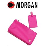 MORGAN – Leather Travel Pouch and Luggage Tag Set – Pink