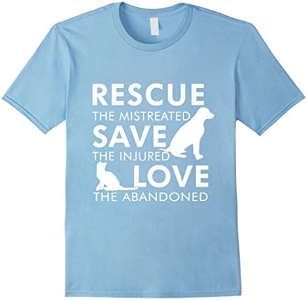 Men's Rescue The Mistreated T-Shirt Medium Baby Blue