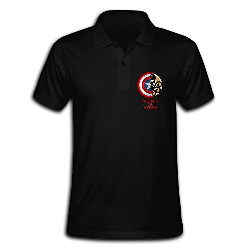 H-YUDY Men's Captain America Hydra Polo T-shirt Black