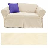 Twill Ivory Furniture Slipcover Loveseat 399