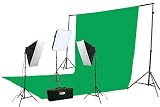 ePhoto 10 x 12 ChromaKey Green Screen Digital Photography Video Continuou Lighting Background Support Kit by ePhotoInc H9004S3-1012G