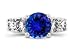 3.10 Ct Platinum Round Tanzanite and Diamond Ring