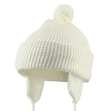 Toddler Beanie Hat with Ear Flaps - White W20S11C