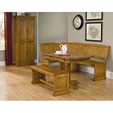 Corner Bench with Rectangular Dining Table (Cottage Oak) (85H x 37W x 23D)