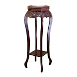 ORE International H-33 Flower Stand with Ceramic Top, Cherry