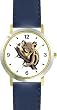 Koala on Branch - Koala Bear Animal - WATCHBUDDY&reg; DELUXE TWO-TONE THEME WATCH - Arabic Numbers - Blue Leather Strap-Women's Size-Small