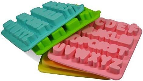 Specialty Kitchen Silicone 26 Alphabet Letter Mold for Chocolate, Clay, Crayons or Ice (Turquoise)