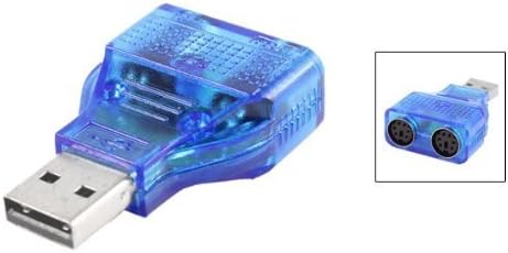 Makerfire® Blue Mouse Keyboard USB A Male to Dual PS/2 Female Connector Adapter DIY
