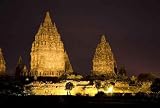 Prambanan Temple at Night, Yogyakarta, Indonesia - 36"W x 24"H - Peel and Stick Wall Decal by Wallmonkeys
