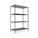 ALESW504824BL Wire Shelving Starter Set, 48w x 24d x 72h, 4 Shelves, Black