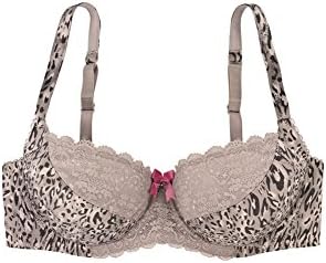 Marie Meili Curves Women's Latoya Mink Leopard Wired Bra 40D Leopard