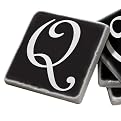 Marble Coaster Set Q - Black
