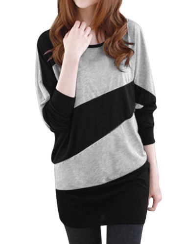 Allegra k women color block panel batwing t shirt loose…