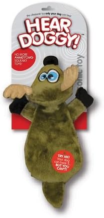 Hear Doggy Unstuffed Dear Ultrasonic Flat Plush Dog Toy