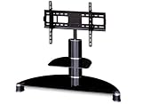 Techlink Avatar Ptv7bbg Audio Visual Furniture Black Legs With Black Glass Tv Mounting Bracket Suitable For Screens Up To 42 Inches