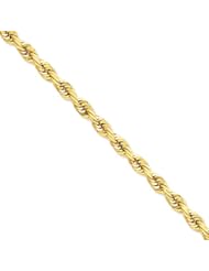 7mm, 14 Karat Gold, Diamond-Cut Rope Chain - 24 inch