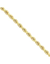 7mm, 14 Karat Gold, Diamond-Cut Rope Chain - 20 inch