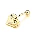 14K Gold Plated Heart Dangle Belly Ring 14G