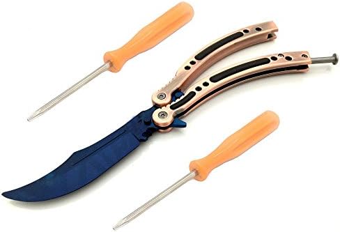 Butterfly Training Knife,Stomg Stainless Steel Blunt Practice Folding Dull Balisong Pocket Knives Tool