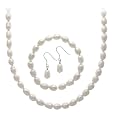 Sterling Silver Cultured Freshwater Pearl 3 Piece Jewelry Set