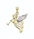 14K 2T Angel W/Trumpet Pend - GH14910