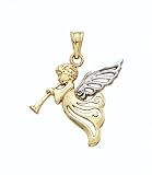 14K 2T Angel W/Trumpet Pend - GH14910