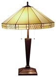 Tiffany-style Mission-style White Table Lamp