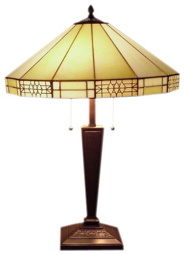 Tiffany-style Mission-style White Table Lamp