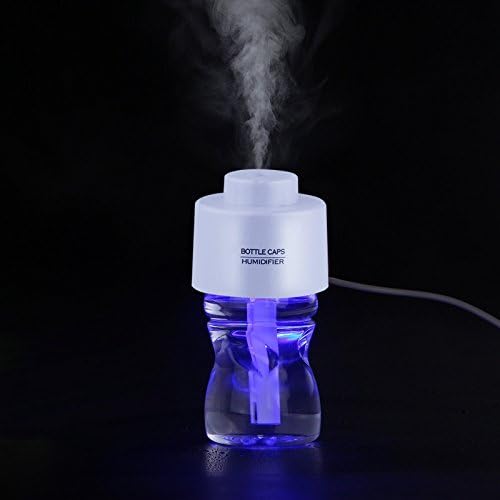 Virgiler® Mini Bottle Cap Design USB Ultrasonic Humidifier Air Diffuser for for Office Travel Home Room Bedroom Desk Car Vehicle etc. (White)