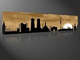 MÜNCHEN SILHOUETTE Kunstdruck, By Tom Harris, Brillanter Giclee-Leinwanddruck inkl. Keilrahmen, Groesse: 120x30cm amazon #e2359