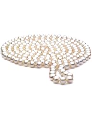 60 inch White Fresh Water Pearl Rope 7-8 mm each in Pearl Rope