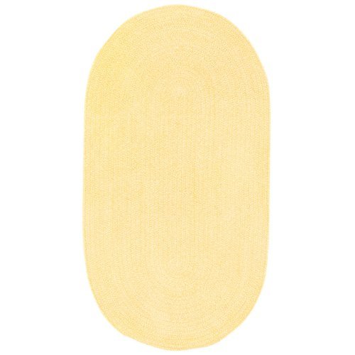 Capel Kidz Rugs Rose Garden Chenille Braided Rug - Yellow Size - 5.6 ft. Round