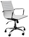AMSTYLE Design Chefsessel Verona2 Leder wei&szlig; bis 150KG B&uuml;rostuhl Drehstuhl
