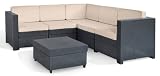Keter 17190706 Lounge Set Provence Set, Rattanoptik, Kunststoff, anthrazit