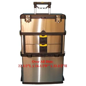 Trademark� Massive and Mobile 3 - part Stainless Steel Tool Box by TradeMark