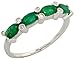 14 Karat Weissgold Fantasie Damen Ring, mit 0.06 Karat Brilliantschliff Diamanten & 1.55 Karat Ovalschliff Emerald Steine, (4mm) breit