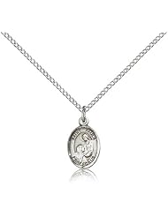 .925 Sterling Silver Saint St. Paula Medal Pendant 1/2 x 1/4 Inches Widows-9359- Comes with a SS Lite Curb Chain Neckace And a Black velvet Box
