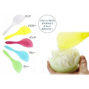 【クリックでお店のこの商品のページへ】ギュッとポン！こわざしゃもじ クリア WE-410： ホーム＆キッチン