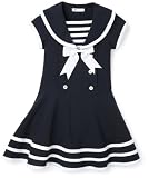 Bonnie Jean Girls 2-6x Solid Navy Short Sleeeve Nautical Dress