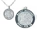 925 Sterling Silver Round Saint Michael Medallion Charm Necklace on Sterling Chain Comes Gift Boxed